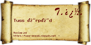 Tuss Árpád névjegykártya